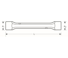 Llaves de tubo de dos bocas métricas con acabado cromado | 27M