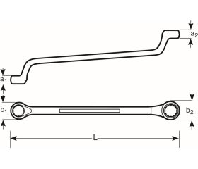 Llaves acodadas de dos bocas, métricas y de acero inoxidable | SS011