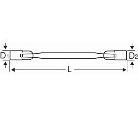 Llaves articuladas de dos bocas métricas con vaso bi-hexagonal | 4040M