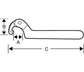 Llaves de gancho flexible con cabeza ajustable y acabado cromado | 4106