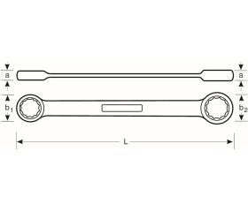 Llaves dobles de estrella plana a carraca imperiales con acabado cromado | 1320RZ