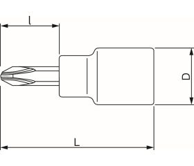 Vasos con punta con cuadrado de 1/4