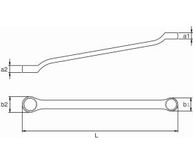 Llaves de estrella de dos bocas acodadas imperiales con acabado cromado | 1300Z