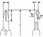 Alicates de corte oblicuo y ángulo inverso, 0,2-0,8&nbsp;mm | 7280