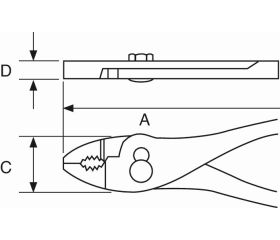 Alicates articulados de acero inoxidable con 2 posiciones y mangos recubiertos de PVC | SS412