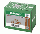 SPAX Cabeza de unión plana para paredes traseras, 3,0 x 25 mm, 300 unidades, rosca completa, cabeza de unión, T-STAR plus, 4CUT, WIROX