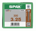 SPAX Cabeza de unión plana para paredes traseras, 3,0 x 25 mm, 300 unidades, rosca completa, cabeza de unión, T-STAR plus, 4CUT, WIROX