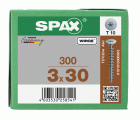 SPAX Cabeza de unión plana para paredes traseras, 3,0 x 30 mm, 300 unidades, rosca completa, cabeza de unión, T-STAR plus, 4CUT, WIROX