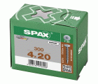 SPAX Cabeza de unión plana para paredes traseras, 4x 20 mm, 300 unidades, rosca completa, cabeza de unión, T-STAR plus, 4CUT, WIROX