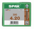 SPAX Cabeza de unión plana para paredes traseras, 4x 20 mm, 300 unidades, rosca completa, cabeza de unión, T-STAR plus, 4CUT, WIROX