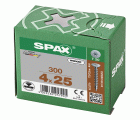 SPAX Cabeza de unión plana para paredes traseras, 4,0 x 25, 300 unidades, rosca completa, cabeza de unión, T-STAR plus, 4CUT, WIROX