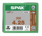 SPAX Cabeza de unión plana para paredes traseras, 4,0 x 25, 300 unidades, rosca completa, cabeza de unión, T-STAR plus, 4CUT, WIROX