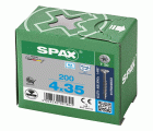 SPAX Tornillo de acero inoxidable, 4 x 35 mm, 200 unidades, Rosca parcial, Cabeza plana, T-STAR plus T20, 4CUT, Acero inoxidable A2