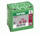 SPAX Tornillo universal, 3 x 12 mm, 200 unidades, Rosca completa, Cabeza redonda, T-STAR plus T10, Punta S, WIROX