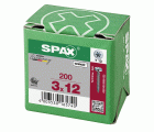 SPAX Tornillo universal, 3 x 12 mm, 200 unidades, Rosca completa, Cabeza redonda, T-STAR plus T10, Punta S, WIROX