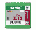 SPAX Tornillo universal, 3 x 12 mm, 200 unidades, Rosca completa, Cabeza redonda, T-STAR plus T10, Punta S, WIROX