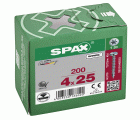 SPAX Tornillo universal, 4 x 25 mm, 200 unidades, Rosca completa, Cabeza redonda, T-STAR plus T20, 4CUT, WIROX