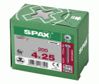 SPAX Tornillo universal, 4 x 25 mm, 200 unidades, Rosca completa, Cabeza redonda, T-STAR plus T20, 4CUT, WIROX