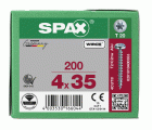 SPAX Tornillo universal, 4 x 35 mm, 200 unidades, Rosca completa, Cabeza redonda, T-STAR plus T20, 4CUT, WIROX