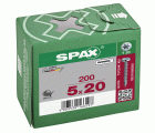SPAX Tornillo universal, 5 x 20 mm, 200 unidades, Rosca completa, Cabeza redonda, T-STAR plus T20, 4CUT, WIROX