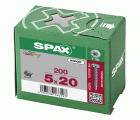 SPAX Tornillo universal, 5 x 20 mm, 200 unidades, Rosca completa, Cabeza redonda, T-STAR plus T20, 4CUT, WIROX