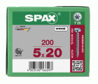 SPAX Tornillo universal, 5 x 20 mm, 200 unidades, Rosca completa, Cabeza redonda, T-STAR plus T20, 4CUT, WIROX