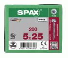 SPAX Tornillo universal, 5 x 25 mm, 200 unidades, Rosca completa, Cabeza redonda, T-STAR plus T20, 4CUT, WIROX
