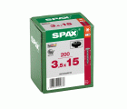 SPAX Tornillo universal, 3,5 x 15, Rosca completa, Cabeza redonda, T-STAR plus, 4CUT, BLAX, 200 piezas