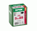 SPAX Tornillo universal, 3,5 x 25, Rosca completa, Cabeza redonda, T-STAR plus, 4CUT, BLAX, 200 piezas