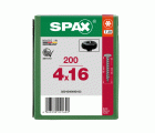 SPAX Tornillo universal, 4,0 x 16, Rosca completa, Cabeza redonda, T-STAR plus, 4CUT, BLAX, 200 piezas
