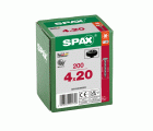 SPAX Tornillo universal, 4,0 x 20, Rosca completa, Cabeza redonda, T-STAR plus, 4CUT, BLAX, 200 piezas