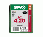 SPAX Tornillo universal, 4,0 x 20, Rosca completa, Cabeza redonda, T-STAR plus, 4CUT, BLAX, 200 piezas