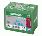 SPAX Tornillo de acero inoxidable, 4 x 25 mm, 200 unidades, Rosca completa, Cabeza redonda, T-STAR plus T20, 4CUT, Acero inoxidable A2