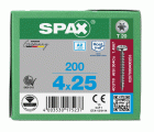 SPAX Tornillo de acero inoxidable, 4 x 25 mm, 200 unidades, Rosca completa, Cabeza redonda, T-STAR plus T20, 4CUT, Acero inoxidable A2