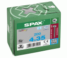 SPAX Tornillo de acero inoxidable, 4 x 35 mm, 200 unidades, Rosca completa, Cabeza redonda, T-STAR plus T20, 4CUT, Acero inoxidable A2
