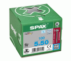 SPAX Tornillo de acero inoxidable, 5 x 50 mm, 100 unidades, Rosca completa, Cabeza redonda, T-STAR plus T20, 4CUT, Acero inoxidable A2