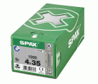 SPAX Tornillo universal, 4 x 35 mm, 1000 unidades, Rosca completa, Cabeza gota de sebo, Ranura en cruz Z2, 4CUT, WIROX