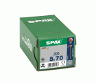 SPAX Tornillo universal, 5 x 70 mm, 100 unidades, Rosca parcial, Cabeza plana, Ranura en cruz Z3, 4CUT, bronce- 1081140500705