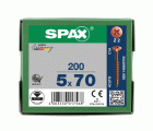 SPAX Tornillo universal, 5 x 70 mm, 100 unidades, Rosca parcial, Cabeza plana, Ranura en cruz Z3, 4CUT, bronce- 1081140500705