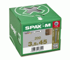 SPAX-M, 3,5 x 45 mm, 200 unidades, Rosca parcial, Cabeza plana, T-STAR plus T15, Punta CUT, WIROX