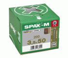 SPAX-M, 3,5 x 50 mm, 200 unidades, Rosca parcial, Cabeza plana, T-STAR plus T15, Punta CUT, WIROX