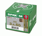 SPAX-M, 3,5 x 50 mm, 200 unidades, Rosca parcial, Cabeza plana, T-STAR plus T15, Punta CUT, WIROX