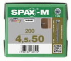 SPAX-M, 4,5 x 50 mm, 200 unidades, Rosca parcial, Cabeza plana, T-STAR plus T20, Punta CUT, WIROX