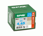 SPAX Tornillo para fachadas, 4 x 45 mm, 100 unidades, Rosca parcial, Cabeza gota de sebo, T-STAR plus T15, Punta CUT, Acero inoxidable A2