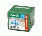 SPAX Tornillo para fachadas, 4 x 45 mm, 100 unidades, Rosca parcial, Cabeza gota de sebo, T-STAR plus T15, Punta CUT, Acero inoxidable A2
