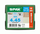 SPAX Tornillo para fachadas, 4 x 45 mm, 100 unidades, Rosca parcial, Cabeza gota de sebo, T-STAR plus T15, Punta CUT, Acero inoxidable A2