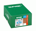 SPAX Tornillo para terraza, Rosca de fijación, Cabeza cilíndrica, T-STAR plus, Punta CUT, Acero inoxidable A2, 5 x 70 mm, 250 uds