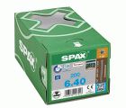 SPAX Tornillo para terraza, 6x40 mm, 200 ud., Rosca de fijación, Cabeza cilíndrica, T-STAR plus T25, Punta CUT, Acero inoxidable A4