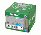 SPAX Tornillo de acero inoxidable, 4 x 40 mm, 200 unidades, Rosca completa, Cabeza gota de sebo, T-STAR plus T20, 4CUT, Acero inoxidable A2