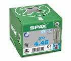 SPAX Tornillo de acero inoxidable, 4 x 45 mm, 200 unidades, Rosca completa, Cabeza gota de sebo, T-STAR plus T20, 4CUT, Acero inoxidable A2